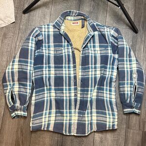 Wrangler Men's Blue fleece button up Jacket with cotton soft inside